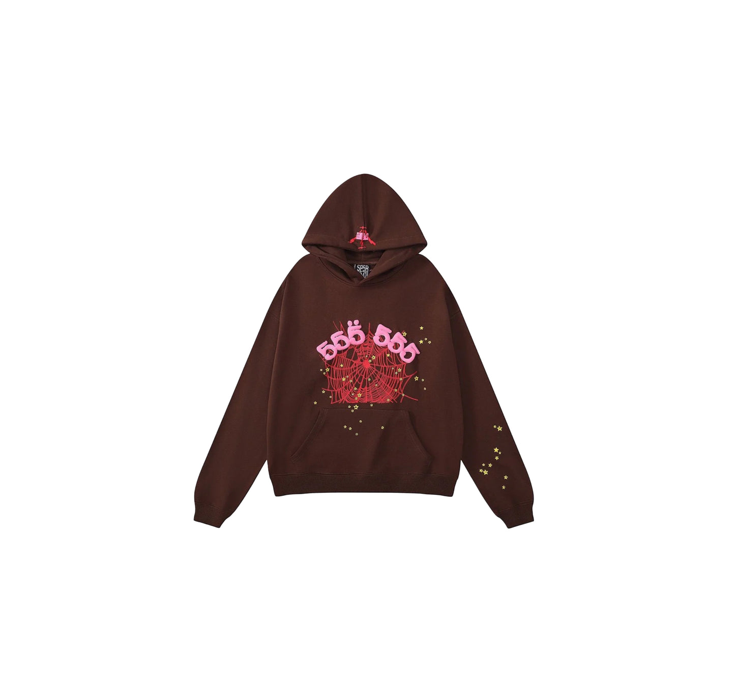 Sp5der Brown&Pink Hoodie