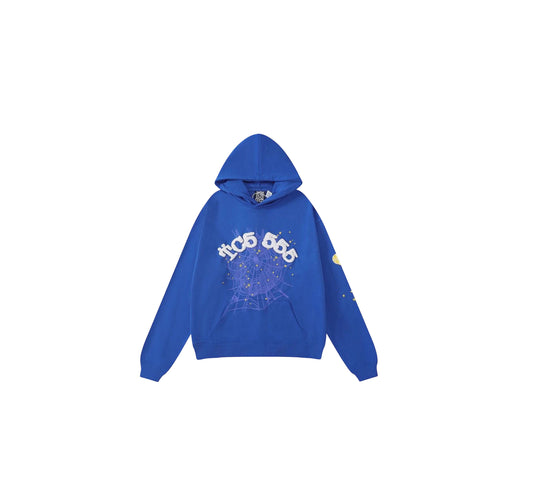 Sp5der Blue&White Hoodie