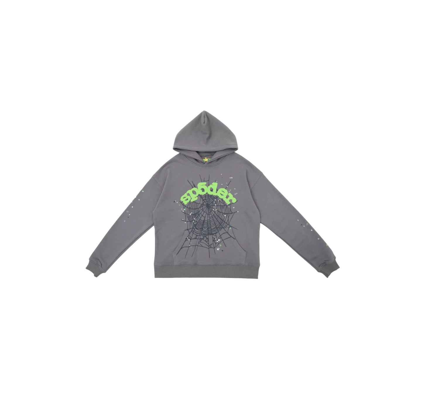 Sp5der Grey&Green Hoodie